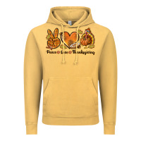 Vintage Mustard Peace Love Thanksgiving Vintage Hoodie - texasbilliewilder