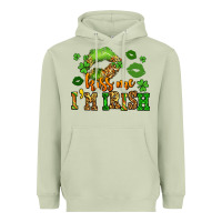 Kiss Me Im Irish St Patricks Lip Stain Heavyweight Hoodie | Teevron