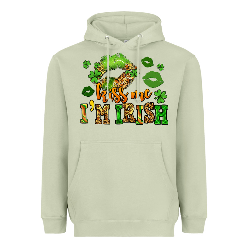 Kiss Me Im Irish St Patricks Lip Stain Heavyweight Hoodie by LillyAllenDesigns | Teevron