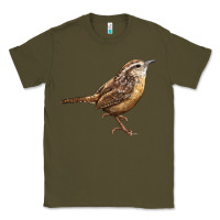 Army Green Ccarolina Wren Classic Tee - LillyAllenDesigns
