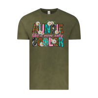 Vintage Olive Auntie Like a Mom Only Cooler Vintage Tee - texasbilliewilder