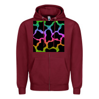 Burgundy cow glitter seamless pattern Zipper Hoodie - BundleAndBundleShop