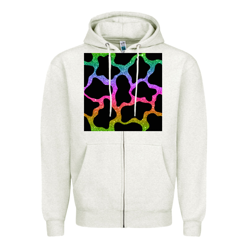 Cow Glitter Seamless Pattern Zipper Hoodie by BundleAndBundleShop | Teevron