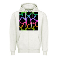 Oatmeal Heather cow glitter seamless pattern Zipper Hoodie - BundleAndBundleShop