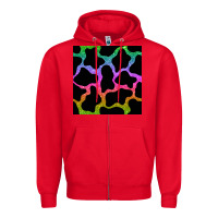 Red cow glitter seamless pattern Zipper Hoodie - BundleAndBundleShop