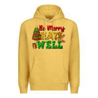 Antique Gold be merry eat well Premium Hoodie - FaDigitalArtStudio