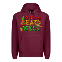 Burgundy be merry eat well Premium Hoodie - FaDigitalArtStudio