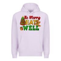 Lilac be merry eat well Premium Hoodie - FaDigitalArtStudio
