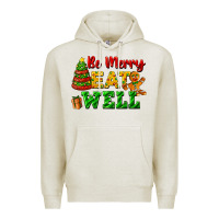Oatmeal Heather be merry eat well Premium Hoodie - FaDigitalArtStudio