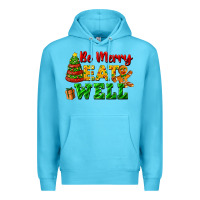 Ocean Blue be merry eat well Premium Hoodie - FaDigitalArtStudio