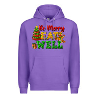 Purple be merry eat well Premium Hoodie - FaDigitalArtStudio