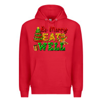 Red be merry eat well Premium Hoodie - FaDigitalArtStudio
