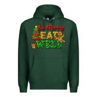 Sports Green be merry eat well Premium Hoodie - FaDigitalArtStudio