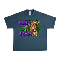 Midnight Navy Eat Drink and Be Scary with Halloween Urban Heavy Tee - texasbilliewilder