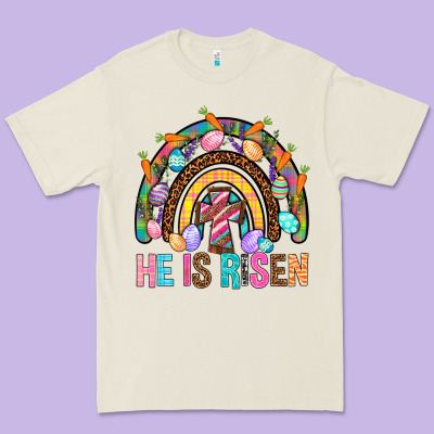 He Is Risen Rainbow Premium Tee Designed By Bundleandbundleshop