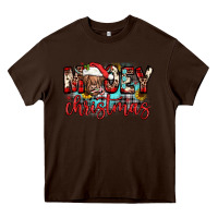 Chocolate Brown mooey christmas sunflower Heavy Core Tee - JahusDesignShop