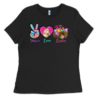 Black Peace Love Easter Ladies Tee - BundleAndBundleShop