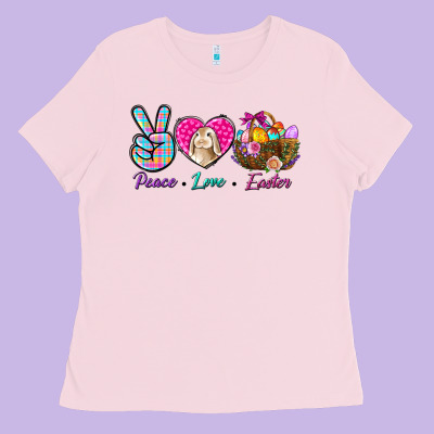 Peace Love Easter Ladies Tee Designed By Bundleandbundleshop