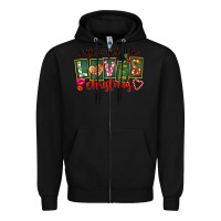 Black Just A Girl Who Loves Christmas Zipper Hoodie - FaDigitalArtStudio