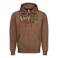 Chestnut Just A Girl Who Loves Christmas Zipper Hoodie - FaDigitalArtStudio