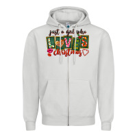 Dove Grey Just A Girl Who Loves Christmas Zipper Hoodie - FaDigitalArtStudio