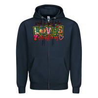 Navy Just A Girl Who Loves Christmas Zipper Hoodie - FaDigitalArtStudio