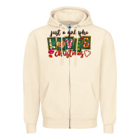 Sandshell Just A Girl Who Loves Christmas Zipper Hoodie - FaDigitalArtStudio