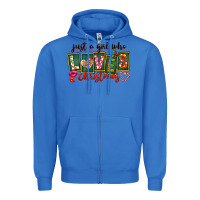 True Royal Just A Girl Who Loves Christmas Zipper Hoodie - FaDigitalArtStudio