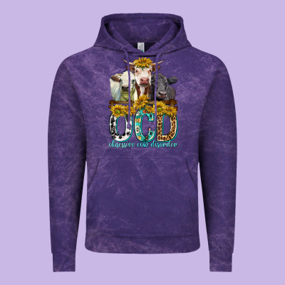 Obsessive Cow Disorder With Cows Vintage Hoodie Designed By Texasbilliewilder