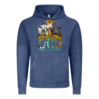 Vintage Denim Obsessive Cow Disorder with Cows Vintage Hoodie - texasbilliewilder