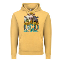 Vintage Mustard Obsessive Cow Disorder with Cows Vintage Hoodie - texasbilliewilder