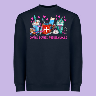 Coffee Nurse Repeat Nurse Coffee Cups Heavyweight Sweatshirt Designed By Fadigitalartstudio