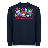 Navy Coffee Nurse Repeat Nurse Coffee Cups Heavyweight Sweatshirt - FaDigitalArtStudio