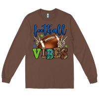 Chestnut Football vibes green and blue Long Sleeve Tee - HowdyJamesFarm