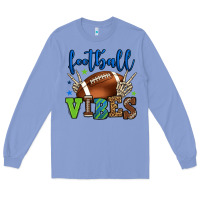 Colony Blue Football vibes green and blue Long Sleeve Tee - HowdyJamesFarm