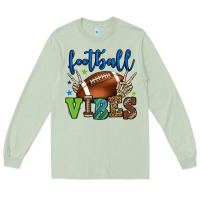 Matcha Football vibes green and blue Long Sleeve Tee - HowdyJamesFarm