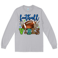 Moon Dust Football vibes green and blue Long Sleeve Tee - HowdyJamesFarm