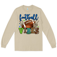 Mushroom Football vibes green and blue Long Sleeve Tee - HowdyJamesFarm