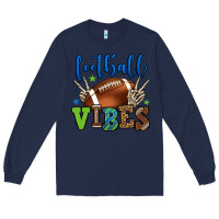 Navy Football vibes green and blue Long Sleeve Tee - HowdyJamesFarm