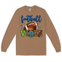 Toasted Coconut Football vibes green and blue Long Sleeve Tee - HowdyJamesFarm