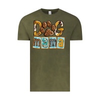 Vintage Olive Dog Mama with Paw Vintage Tee - texasbilliewilder