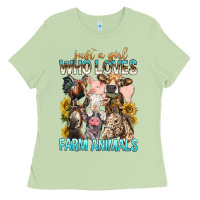 Just A Girl Who Loves Farm Animals Ladies Tee | Teevron