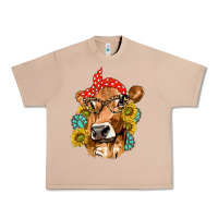 Burro Western Cow with Sunflowers and Gemstone Urban Heavy Tee - texasbilliewilder