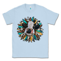 Dusty Blue baby cow with sunflower Classic Tee - RanaPortraitStore