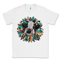 White baby cow with sunflower Classic Tee - RanaPortraitStore