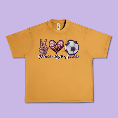 Peace Love Soccer Urban Heavy Tee Designed By Jahusdesignshop