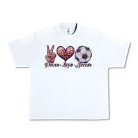 White peace love soccer Urban Heavy Tee - JahusDesignShop
