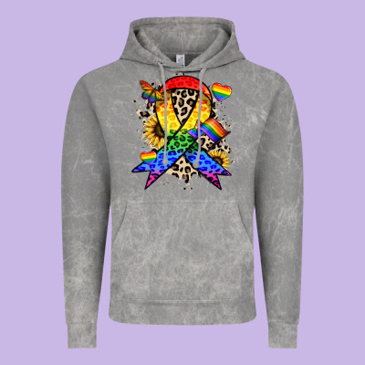 Pride Ribbon Vintage Hoodie Designed By Nancycooperartshop