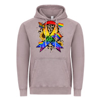 Vintage Zinc Pride ribbon Vintage Hoodie - NancyCooperArtShop