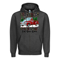 Charcoal Heather Farm Fresh Christmas Trees Cut Your Own Zipper Hoodie - FaDigitalArtStudio